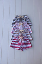 Vintage Stripe Shorts: Black Stripe