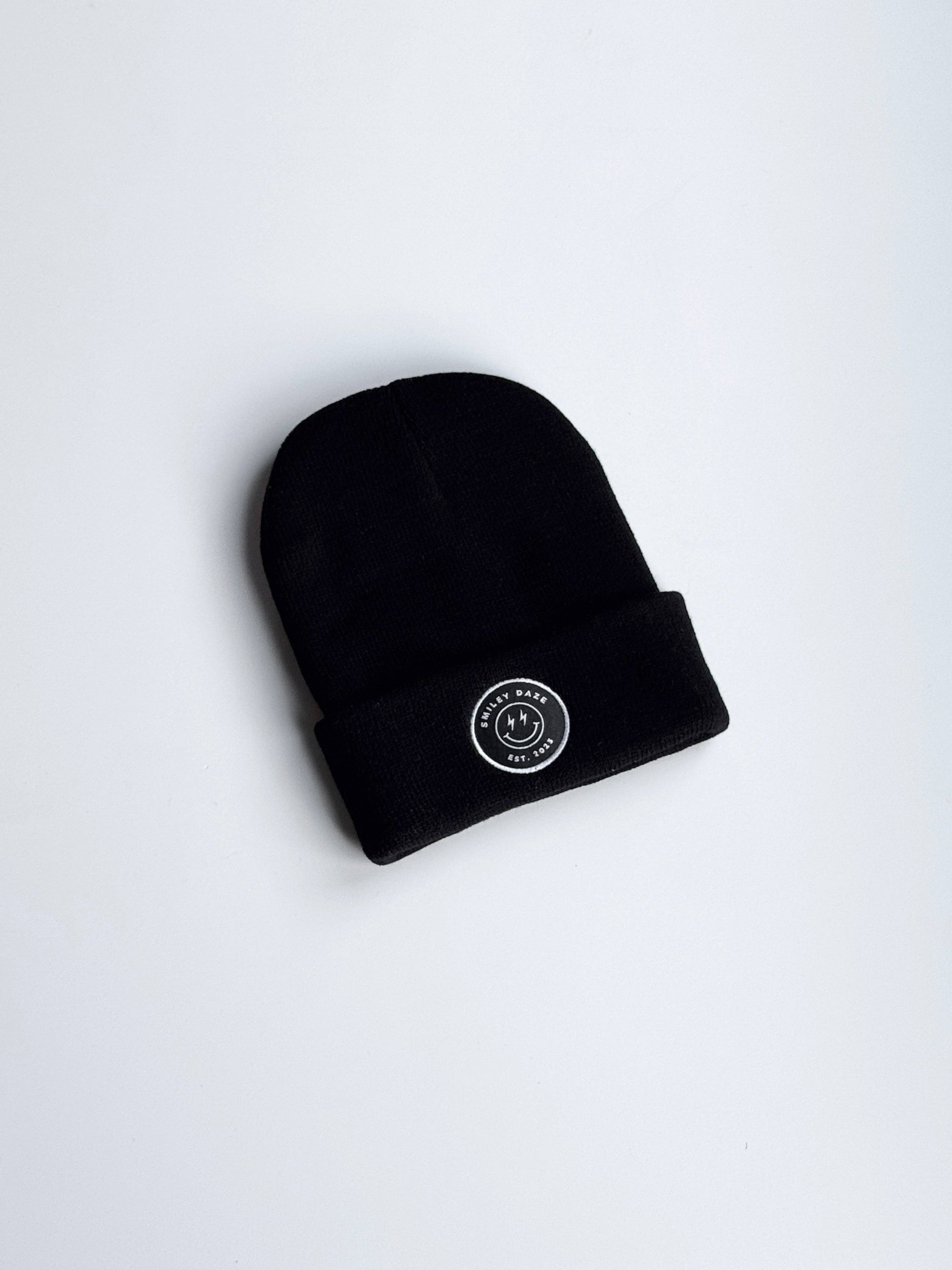 Black Smiley Daze Beanie: Toddler