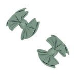 Baby Bling® 2-Pack Baby FAB® Clips soft nylon bow hair clips: White