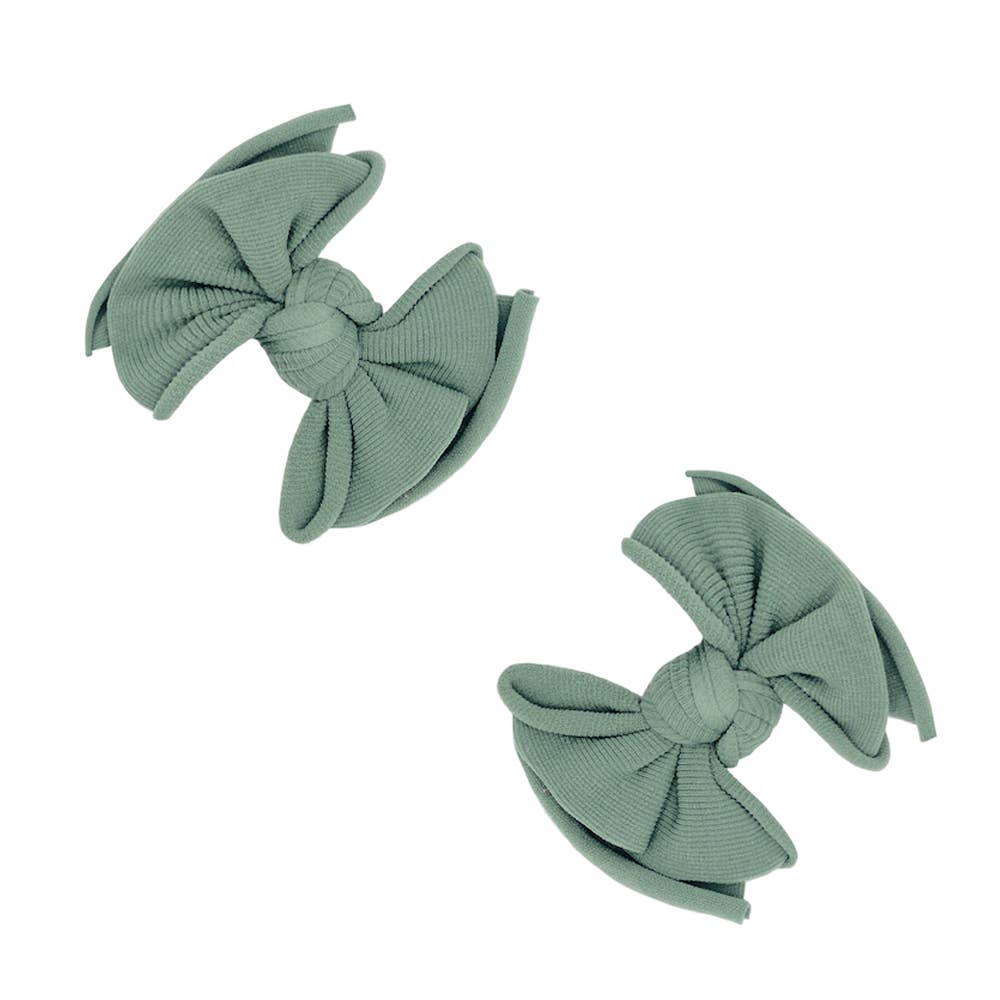 Baby Bling® 2-Pack Baby FAB® Clips soft nylon bow hair clips: Black