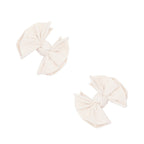 Baby Bling® 2-Pack Baby FAB® Clips soft nylon bow hair clips: White