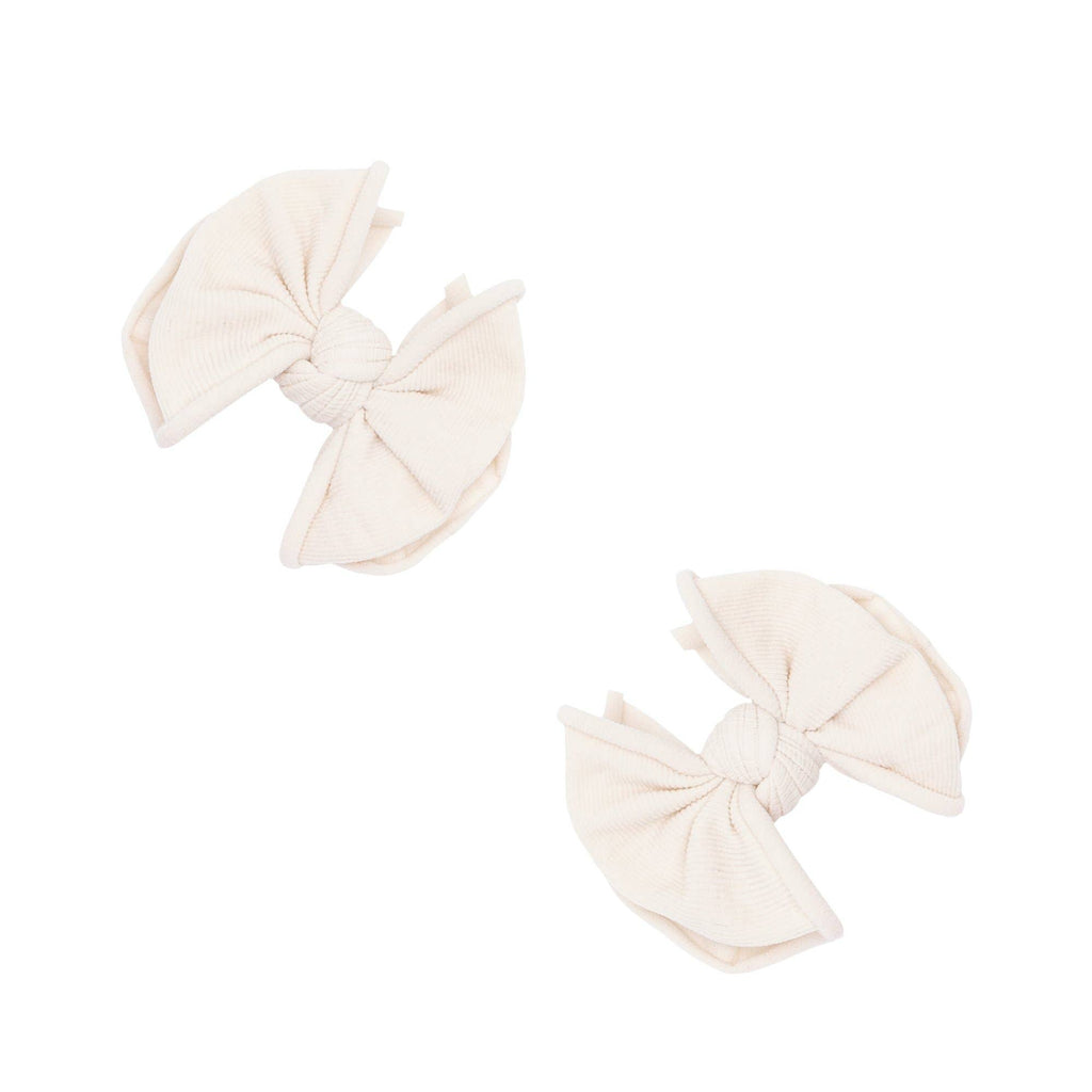 Baby Bling® 2-Pack Baby FAB® Clips soft nylon bow hair clips: Latte