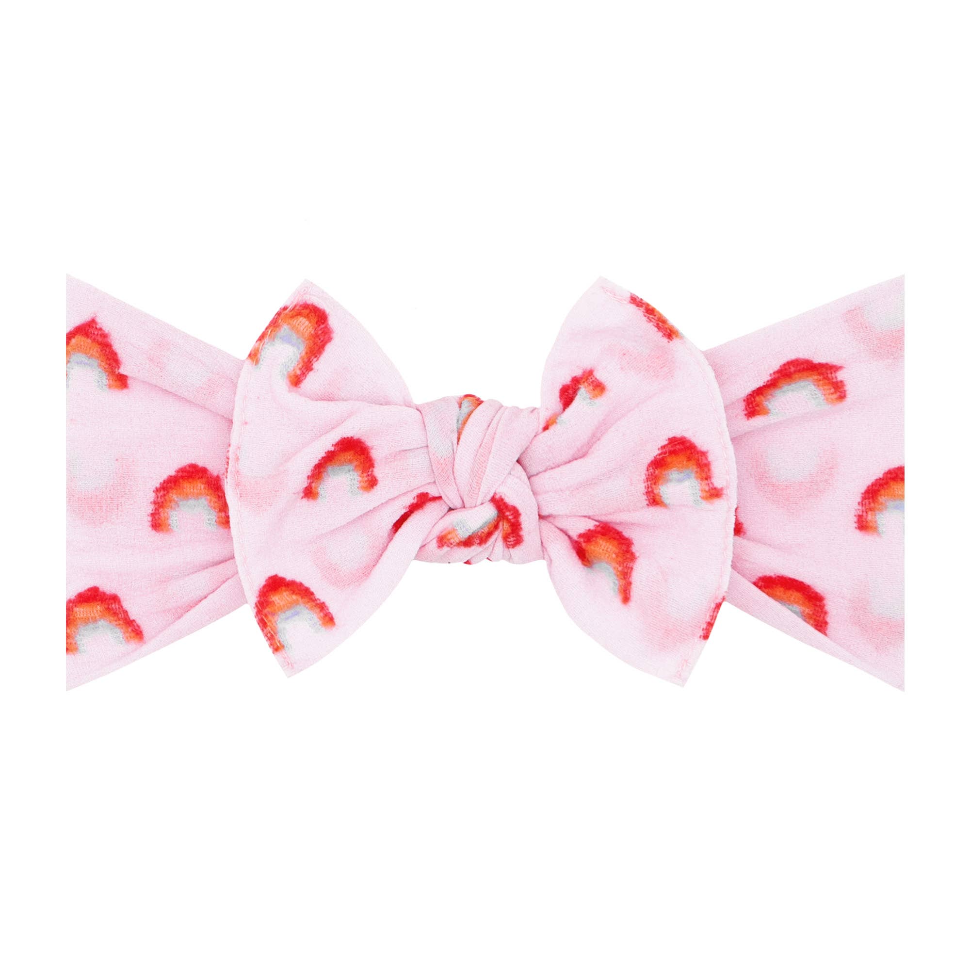 Patterned Knot soft nylon headband: Pink Rainbow