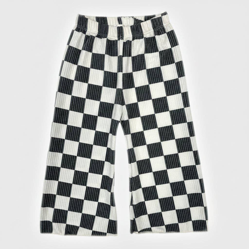 Kids Checked Out Wide Leg Pant – Checkerboard