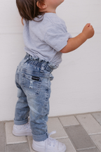 Paperbag Waist Denim - Light Wash