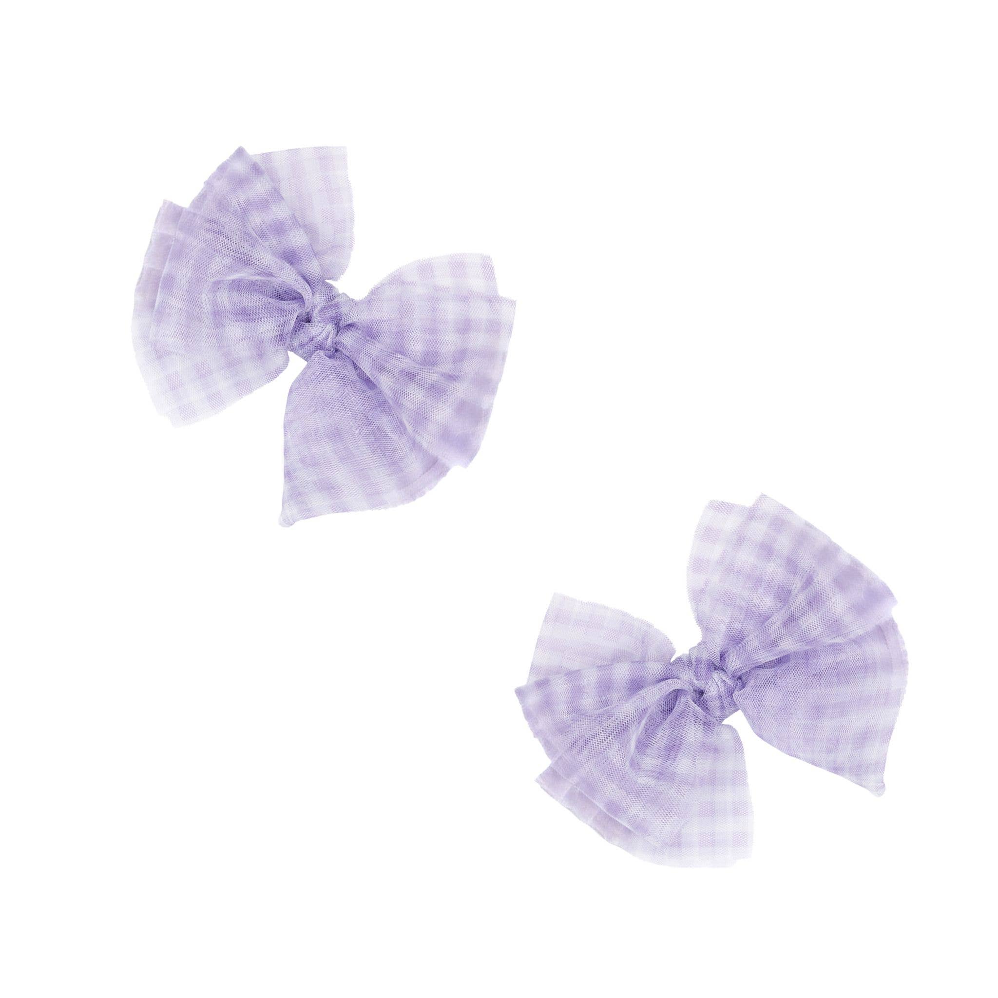 Baby Bling® 2-Pack Tulle Baby FAB® hair bow clips: Pleated Blush