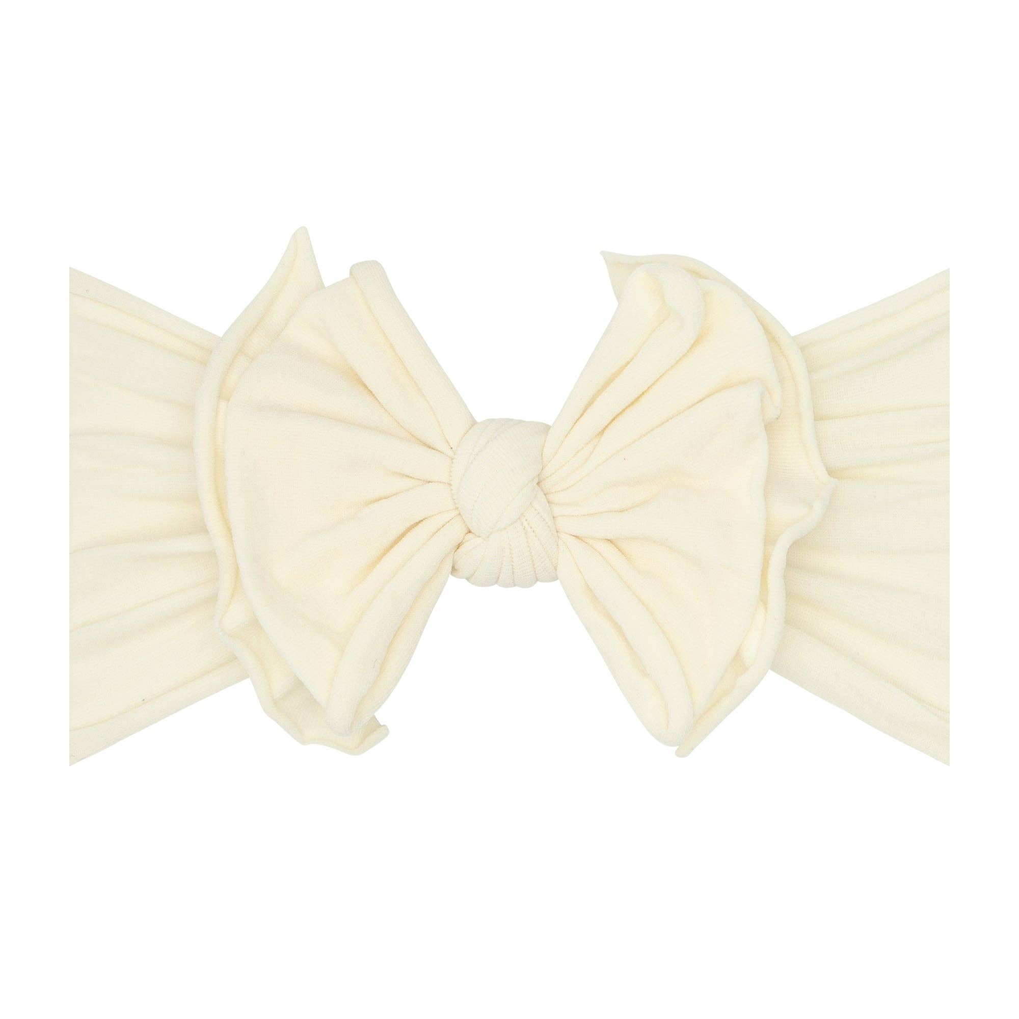 Baby Bling® FAB-BOW-LOUS® soft nylon bow headband: Ivory