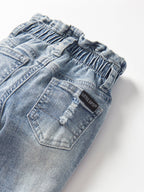 Paperbag Waist Denim - Light Wash