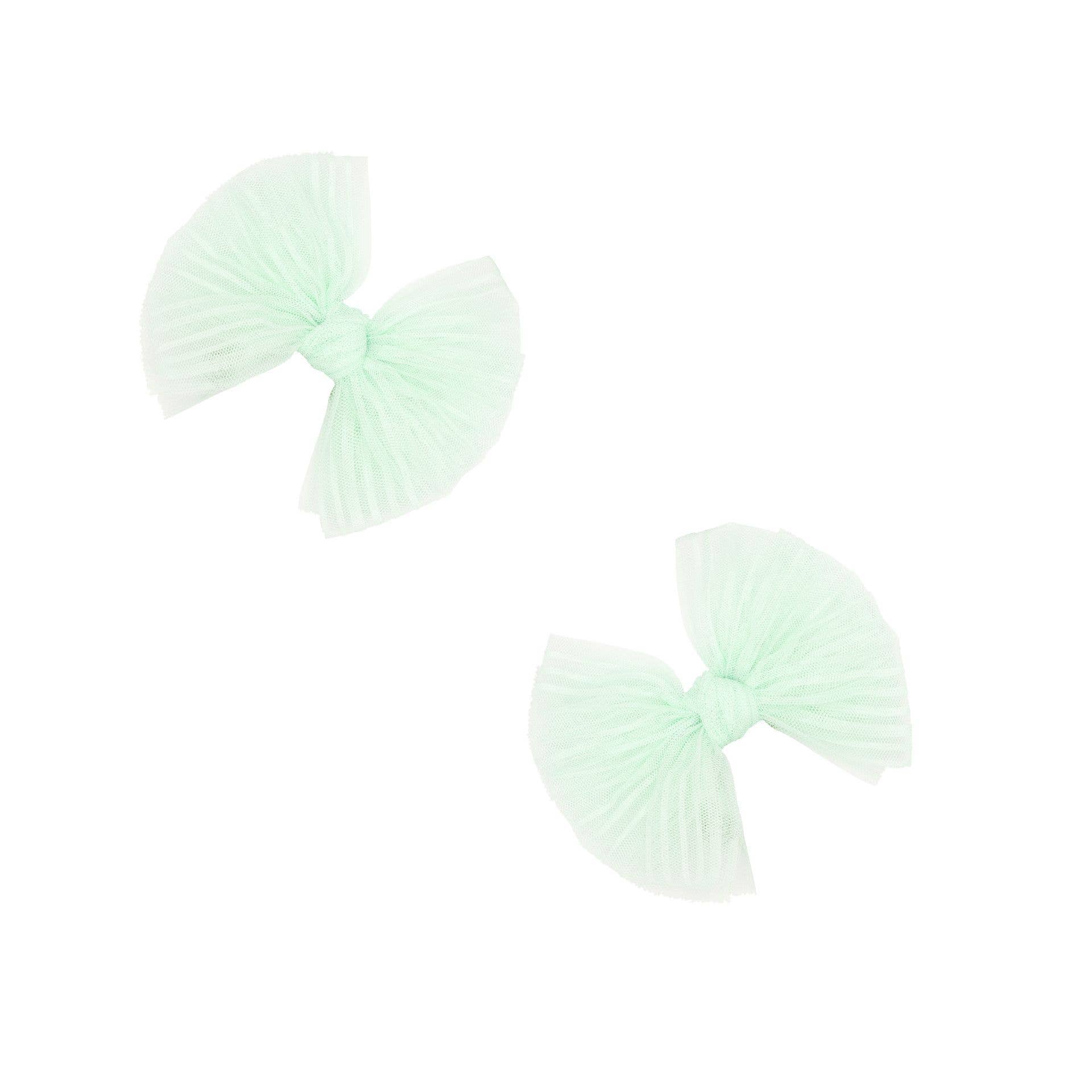 Baby Bling® 2-Pack Tulle Baby FAB® hair bow clips: Pleated Blush