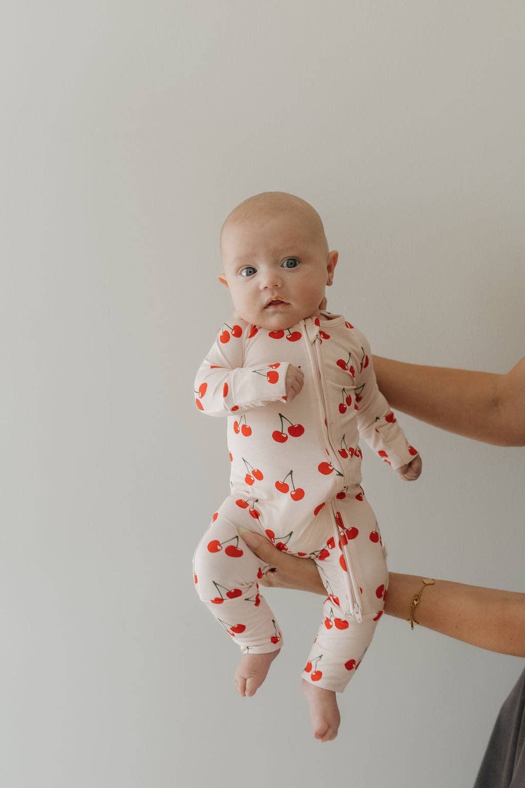 Bamboo Zip Pajamas: Cherry