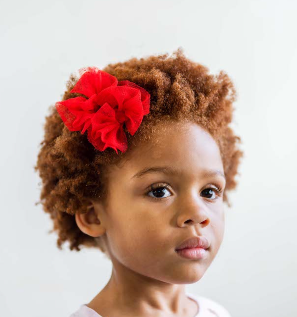 Baby Bling® 2-Pack Tulle Baby FAB® hair bow clips: Pleated Blush