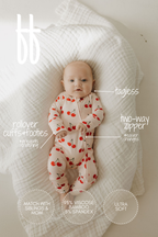 Bamboo Zip Pajamas: Cherry
