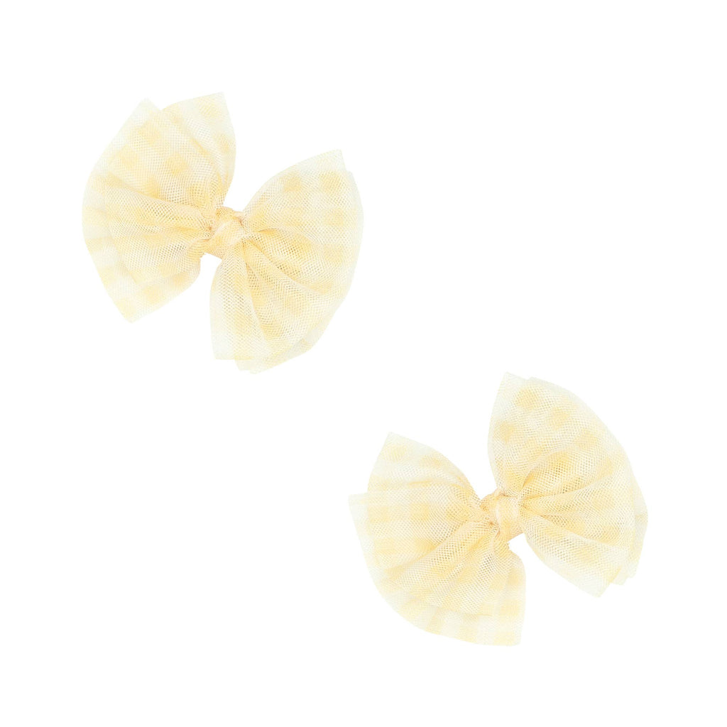 Baby Bling® 2-Pack Tulle Baby FAB® hair bow clips: Pleated Blush