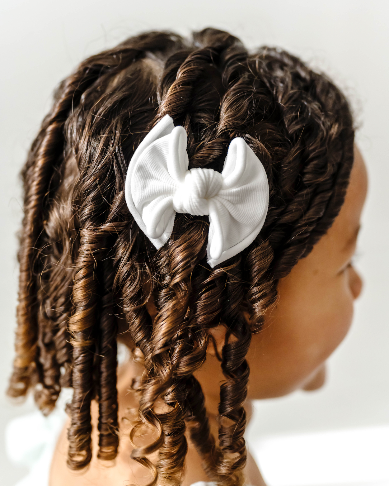 Baby Bling® 2-Pack Baby FAB® Clips soft nylon bow hair clips: White