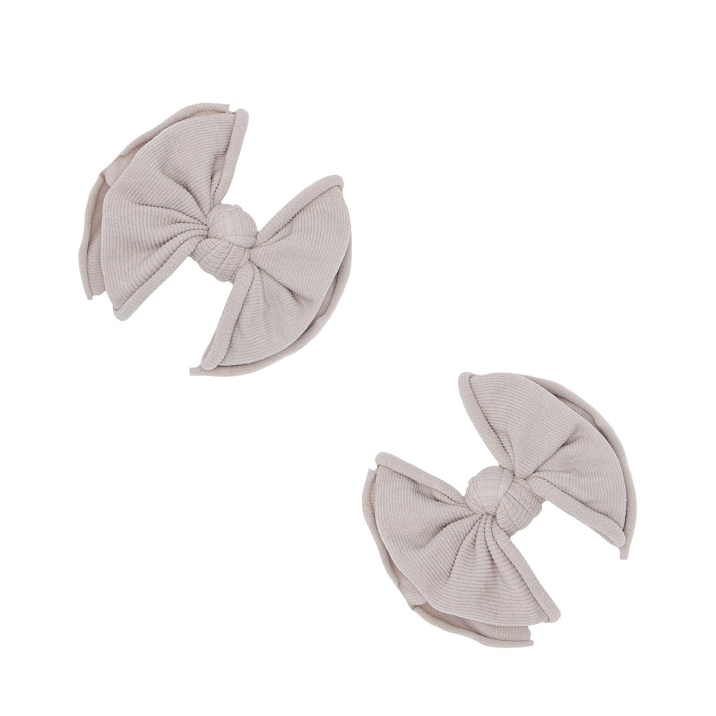 Baby Bling® 2-Pack Baby FAB® Clips soft nylon bow hair clips: White