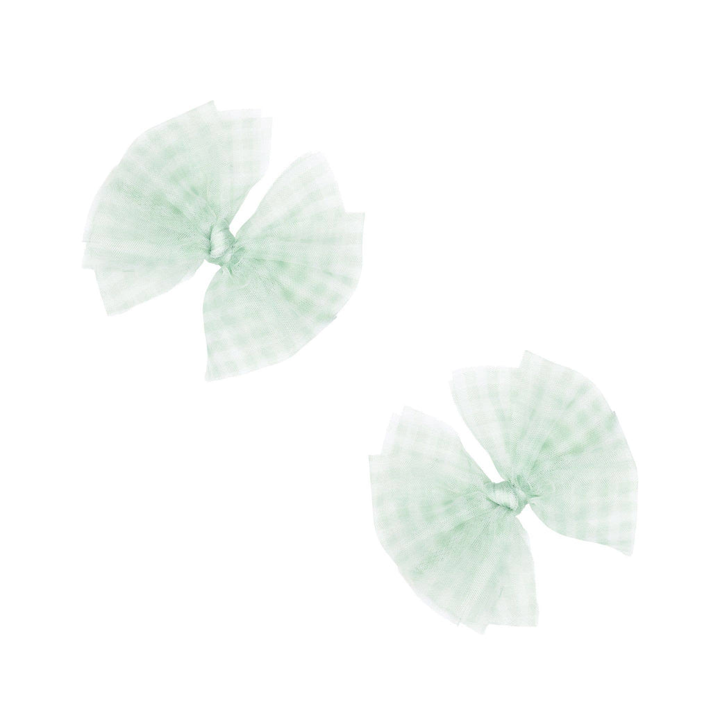 Baby Bling® 2-Pack Tulle Baby FAB® hair bow clips: Pleated Blush