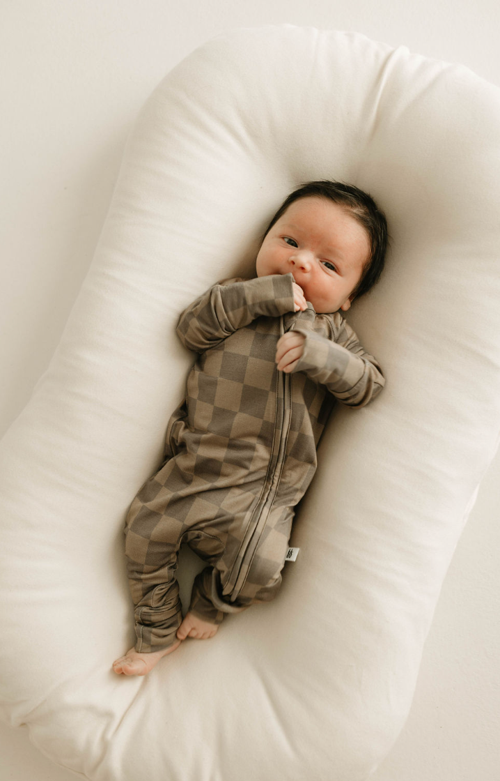 Bamboo Zip Pajamas - Faded Brown