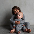 Midnight Stripe | Ribbed Bamboo Zip Romper