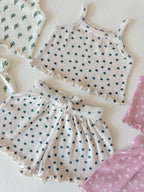 Organic Pointelle Summer Set — Blue Flower