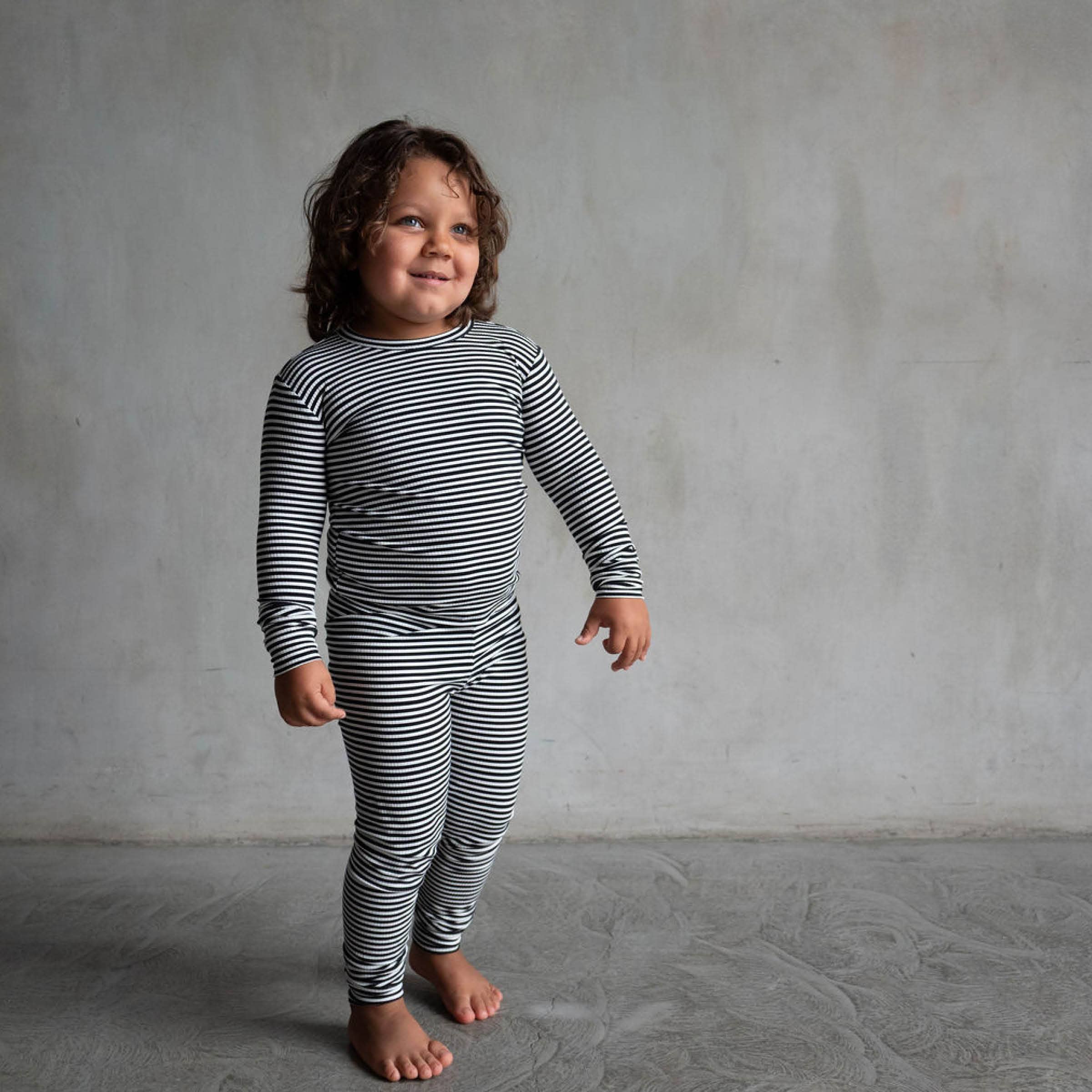 Midnight Stripe | Ribbed Bamboo Two Piece Set