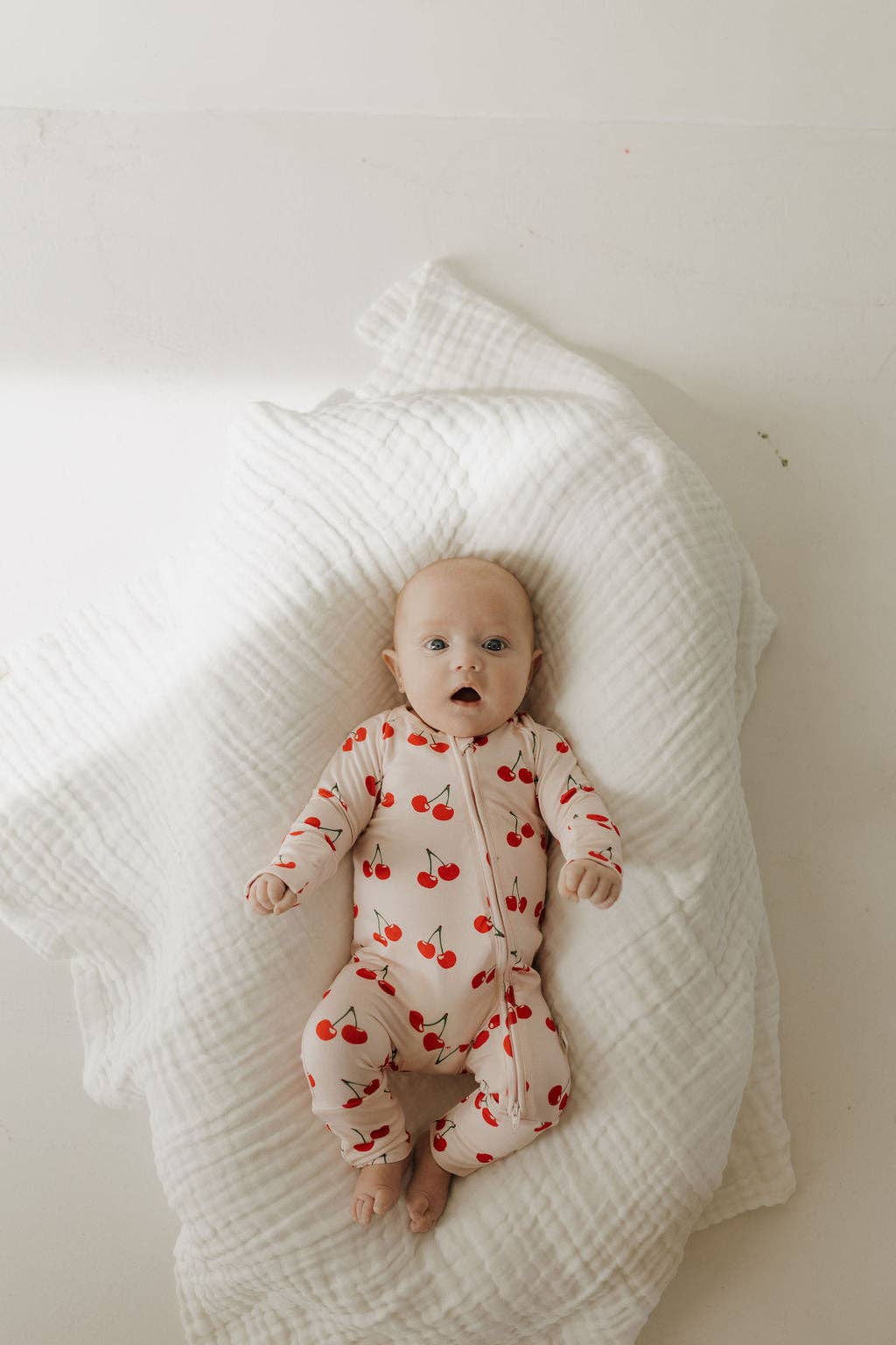 Bamboo Zip Pajamas: Cherry