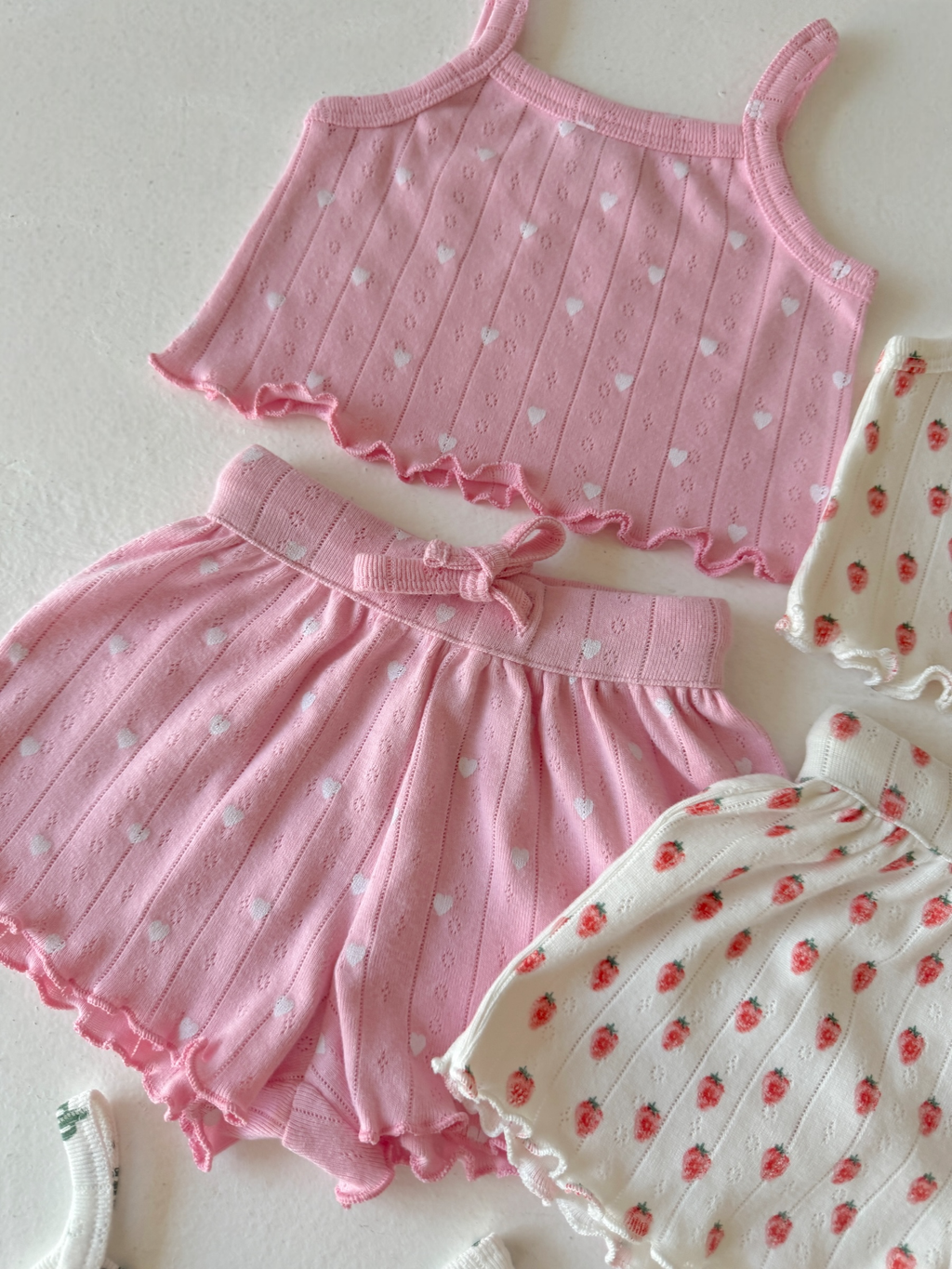 Organic Pointelle Summer Set - Pink