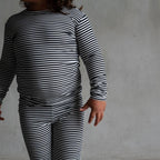 Midnight Stripe | Ribbed Bamboo Two Piece Set
