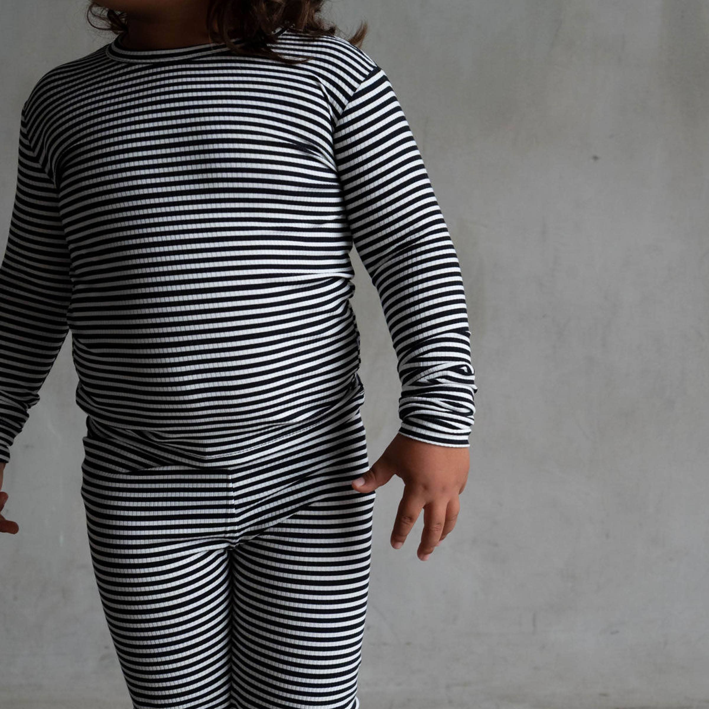 Midnight Stripe | Ribbed Bamboo Two Piece Set